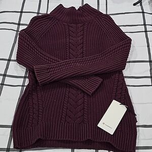 * NWT Lululemon Bring The Cozy Turtleneck Cotton Dark Adobe Size 4